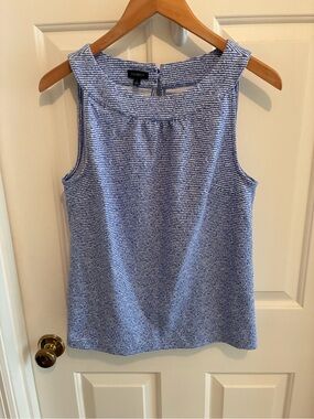 Talbots Blue Striped Sleeveless Shell Top, Small